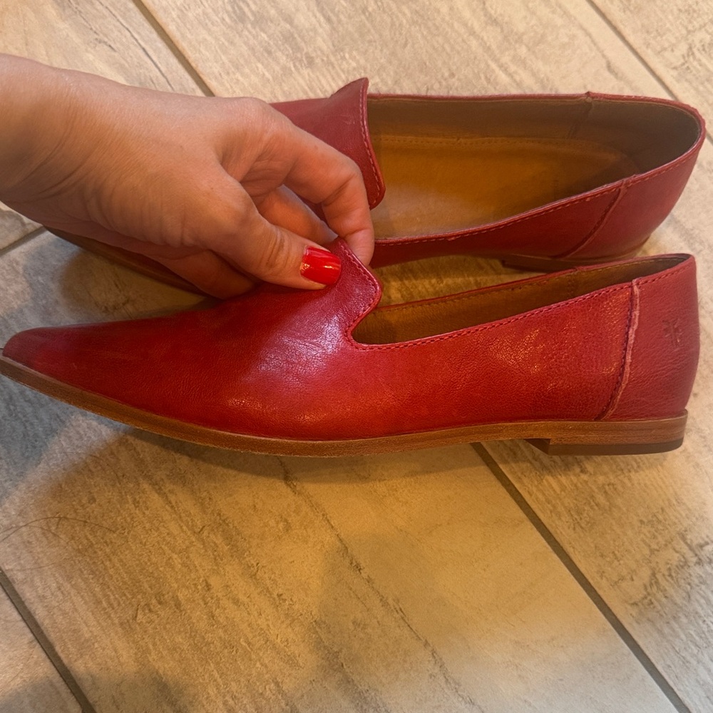 Frye Red Leather Flats
